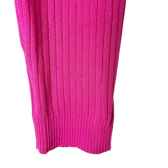 Peck & Peck Fuschia Silk Blend Ribbed Knit Turtleneck Sz LARGE Career Casual - Picture 3 of 6
